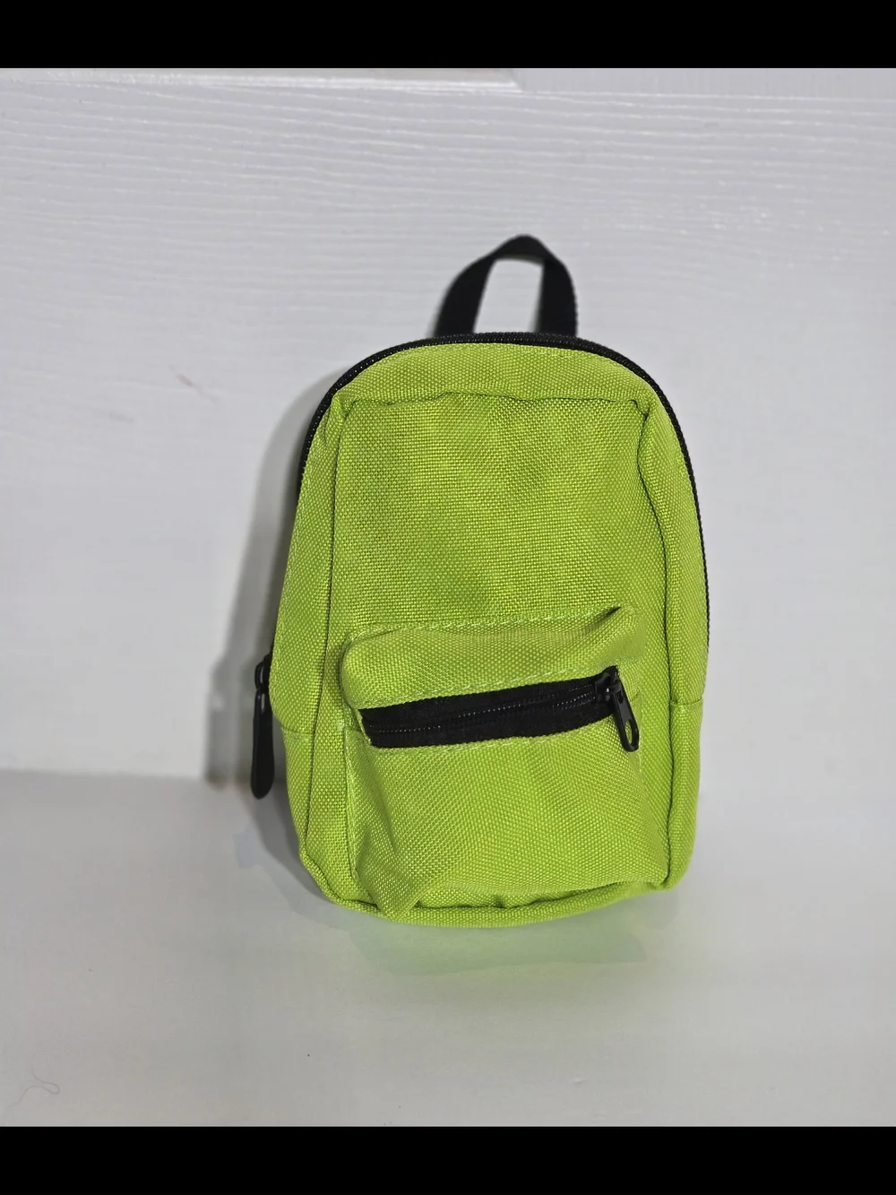 Lime Green Mini Backpack for Men - Casual Everyday Pack. keyring wallet.